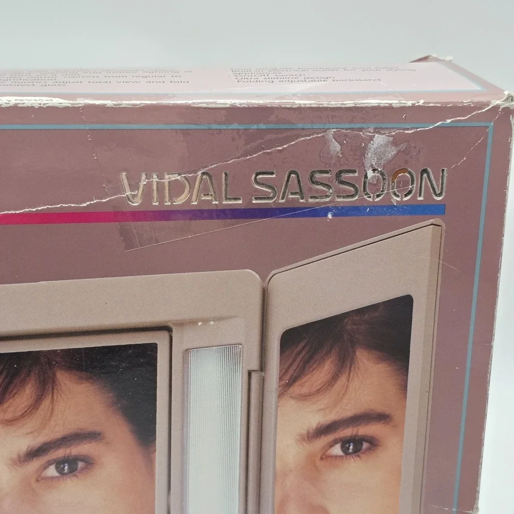 Vintage‎ Vidal Sassoon 3 Sided 4 Way Light Up Makeup Mirror Model VS475 Works